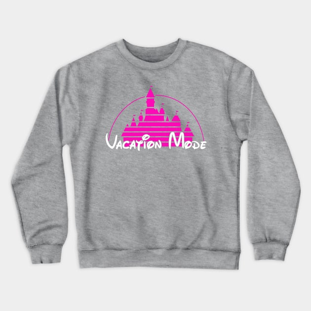 Vacation Mode Pink Crewneck Sweatshirt by old_school_designs